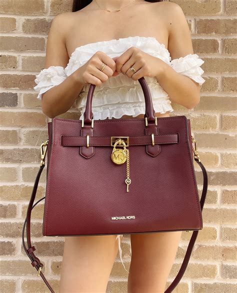 michael kors red hamilton medium|Michael Kors medium Hamilton bag.